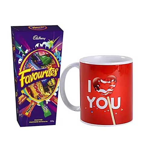 Cadbury Favorites And  I Love You Mug Combo